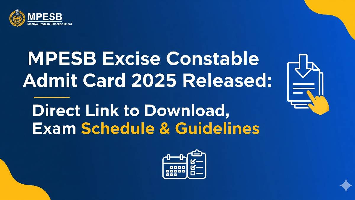 MPESB Excise Constable Admit Card 2025