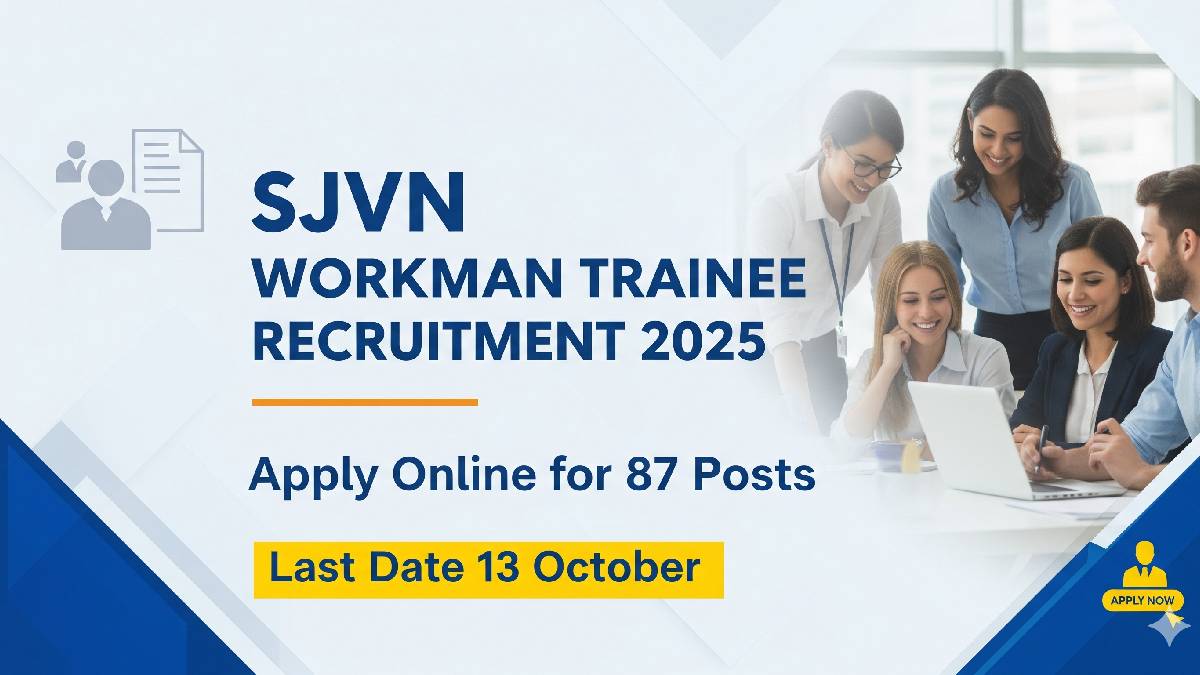 SJVN Workman Trainee Recruitment 2025