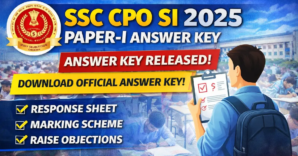 SSC CPO SI Paper-I Answer Key