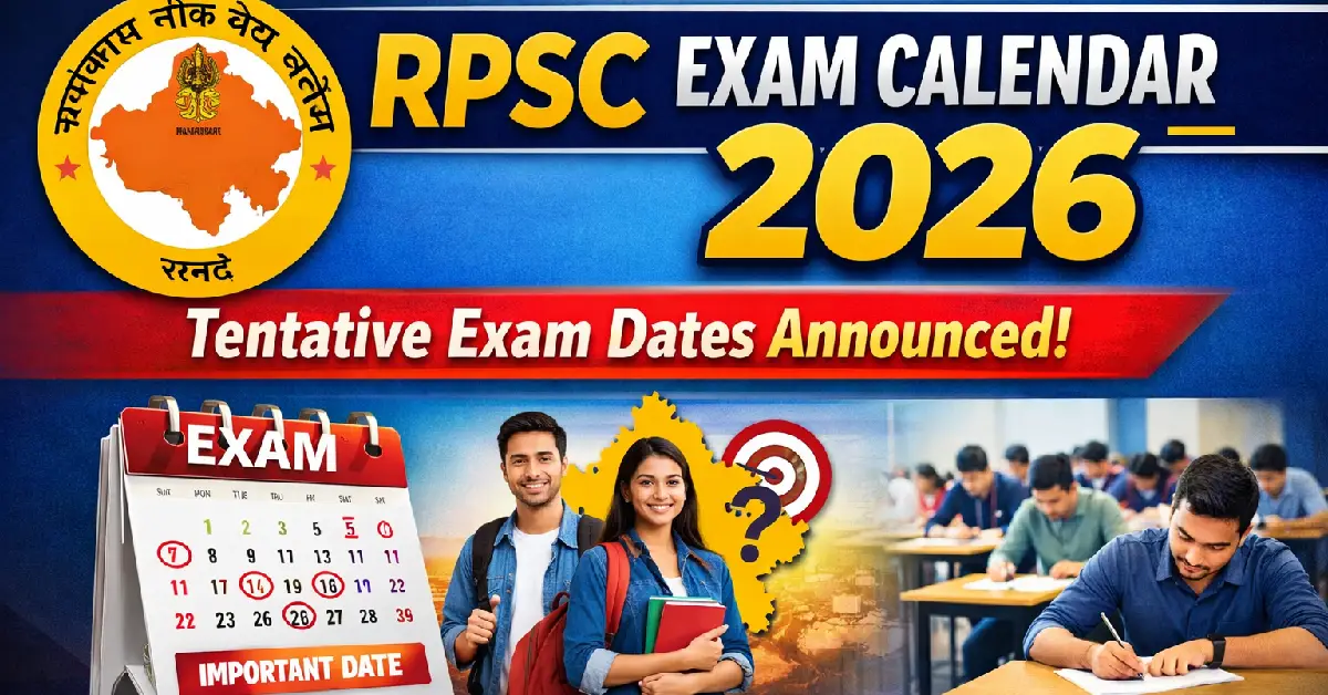 RPSC Exam Calendar 2026