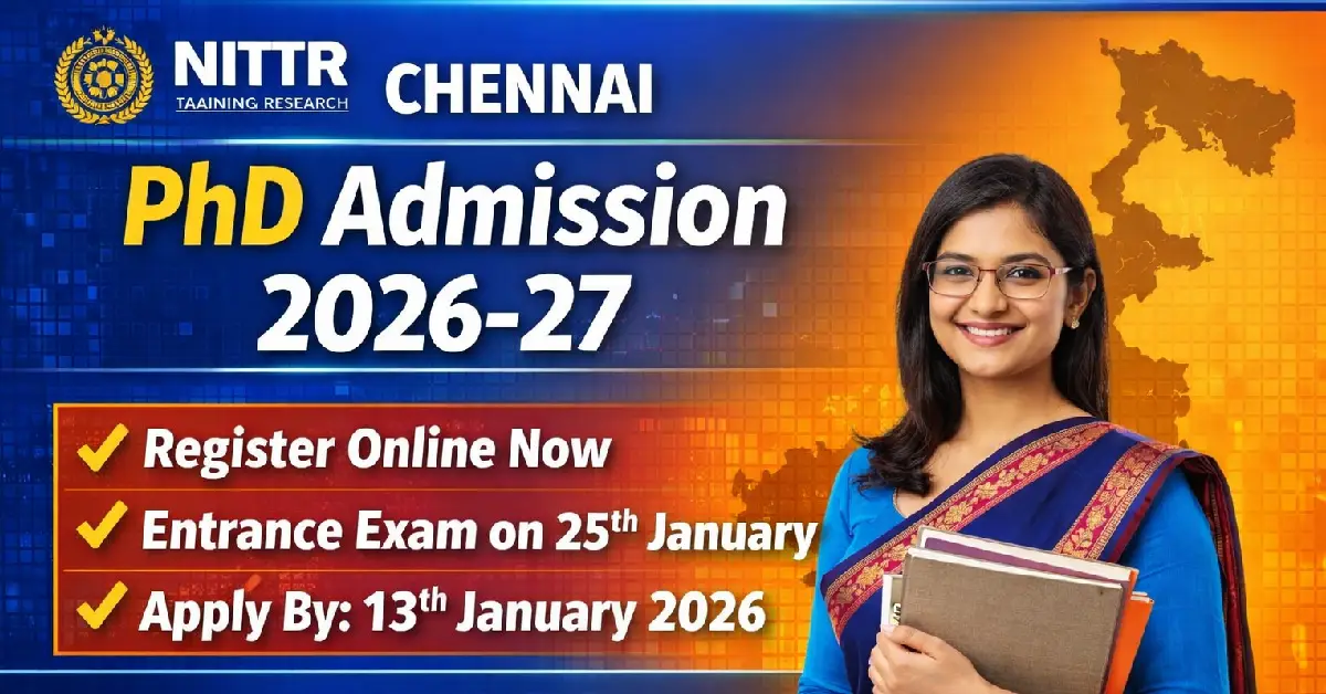 NITTR Chennai PHD Admission 2026