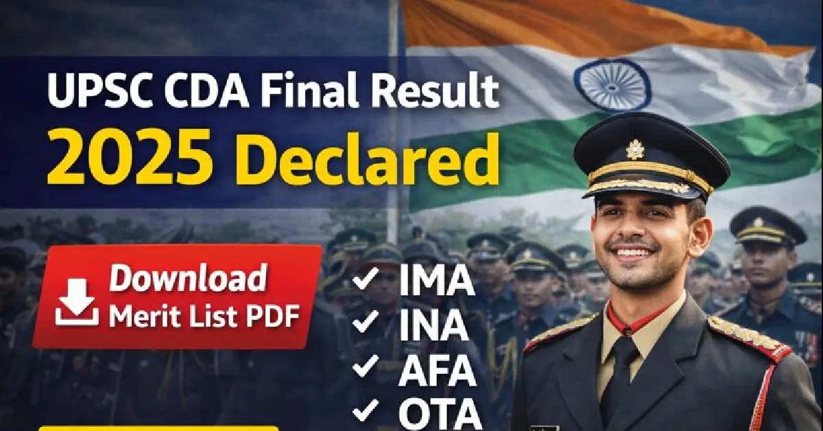 UPSC CDA Final Result 2025