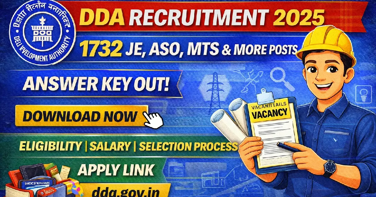 DDA Recruitment Answer Key 2025