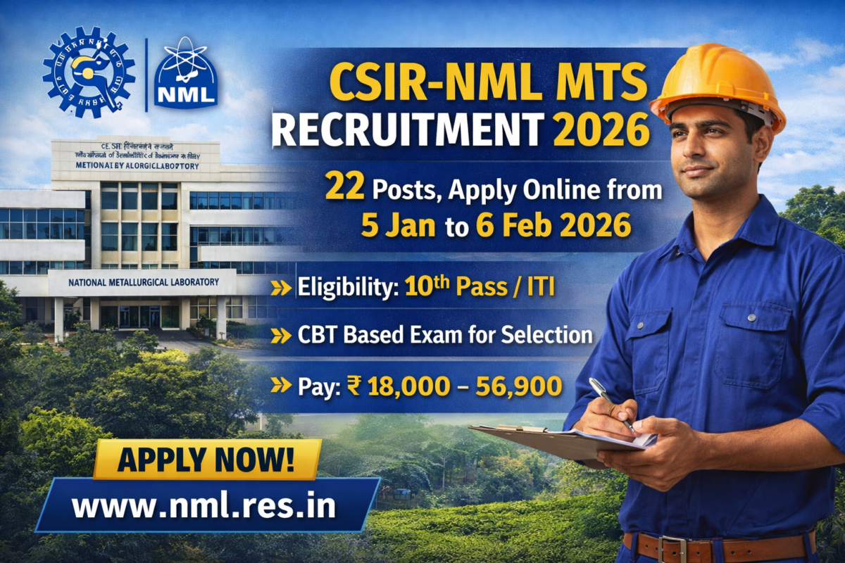 CSIR-NML MTS Recruitment 2026