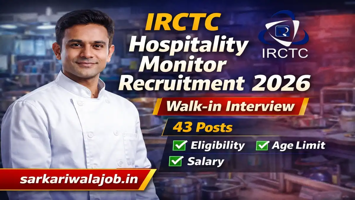 IRCTC Hospitality Monitor Recruitment 2026 Notification