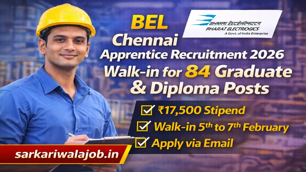 BEL Chennai Apprentice Recruitment 2026