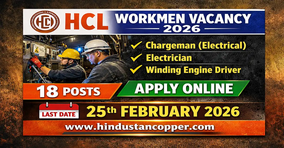 HCL Workmen Recruitment 2026