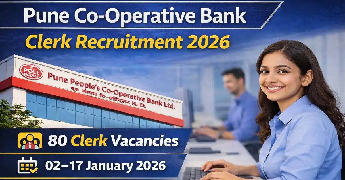 Pune Co-Operative Bank Clerk Recruitment 2026