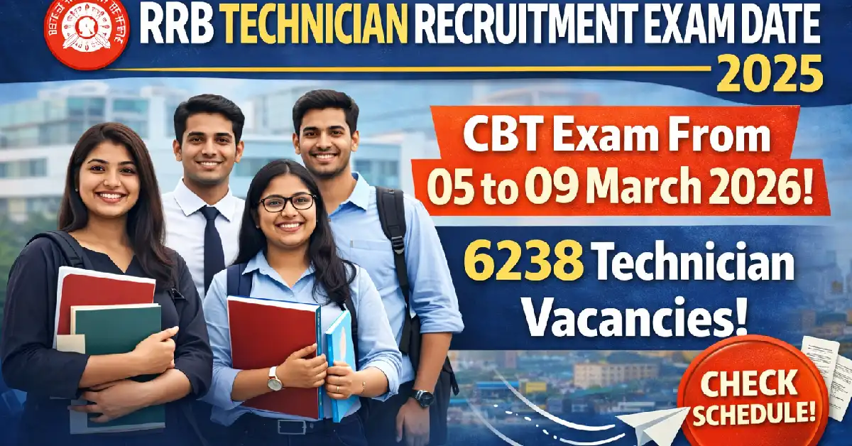 RRB Technician Recruitment Exam Date 2025