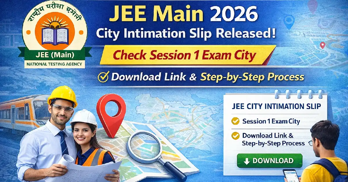 JEE Main 2026 City Intimation Slip
