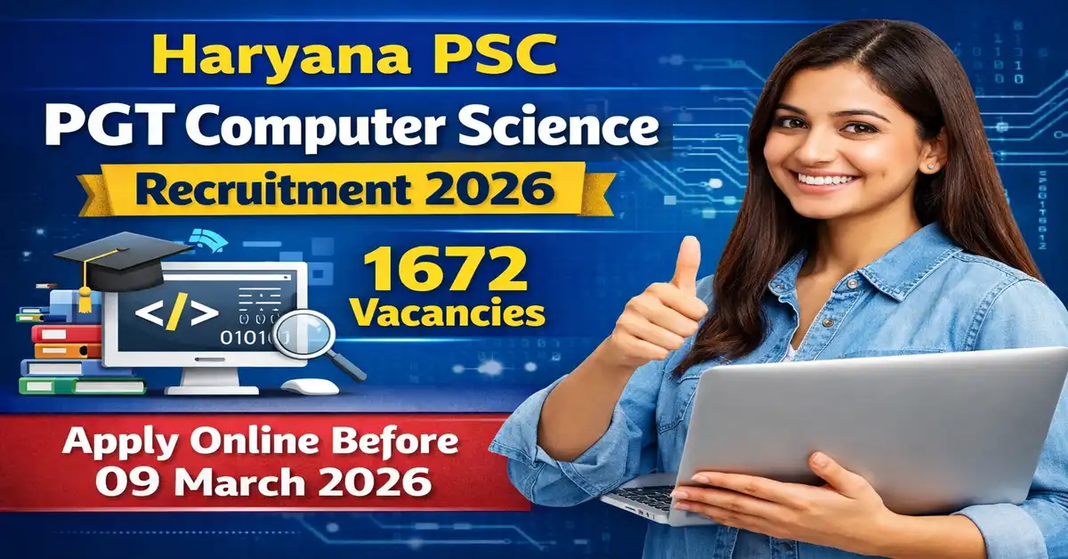 Haryana PSC PGT Computer Science Recruitment 2026