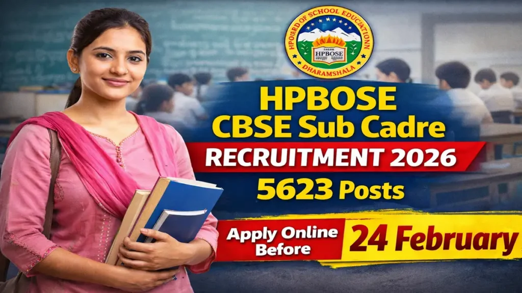 HPBOSE CBSE Sub Cadre Recruitment 2026