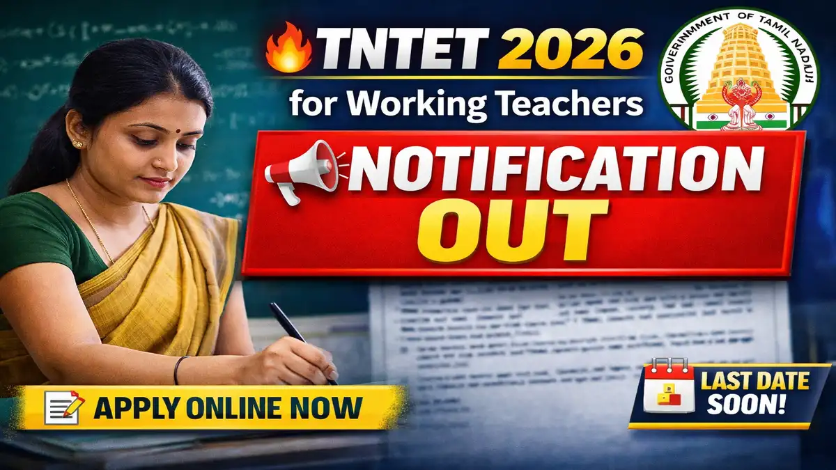 TNTET 2026 for Working Teachers Notification