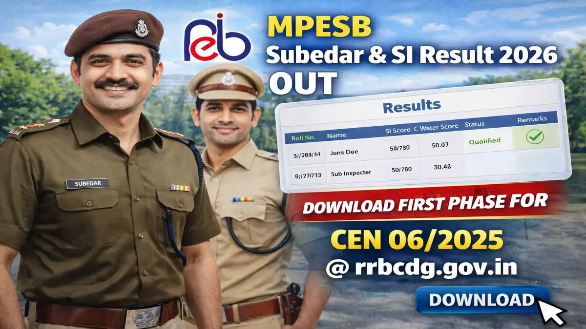 MPESB Subedar & SI Result 2026 OUT