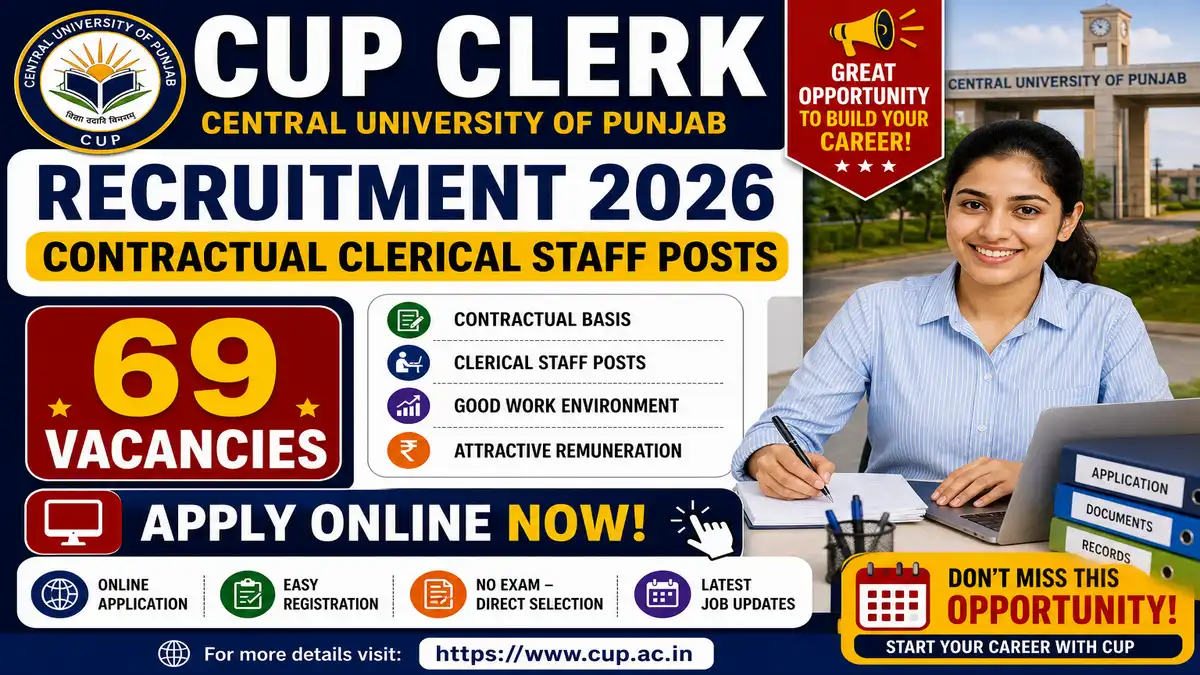 CUP Clerk Recruitment 2026