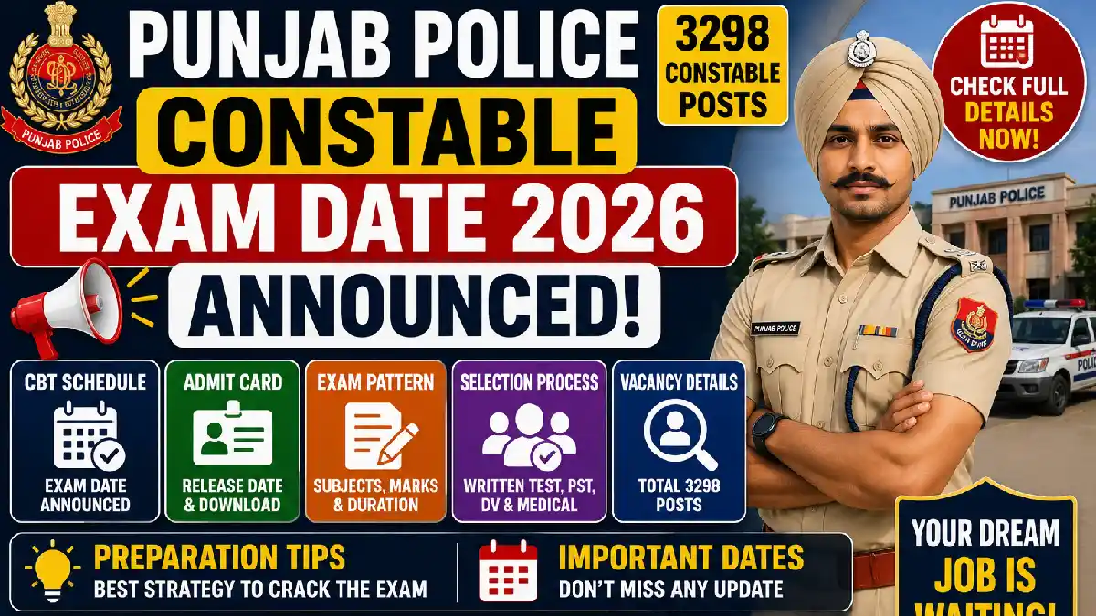 Punjab Police Constable Exam Date 2026