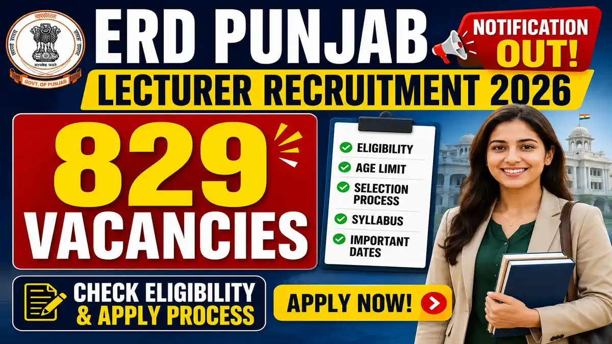 ERD Punjab Lecturer Recruitment 2026