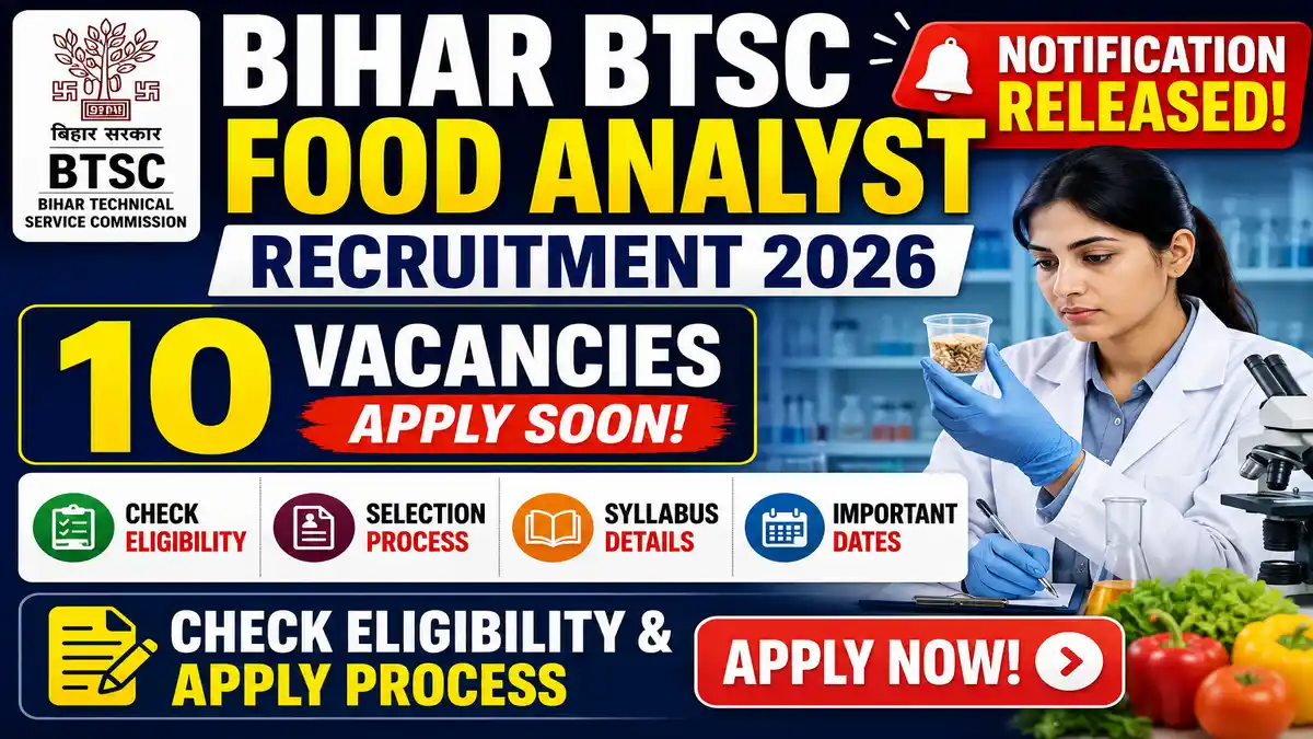 Bihar BTSC Food Analyst Recruitment 2026