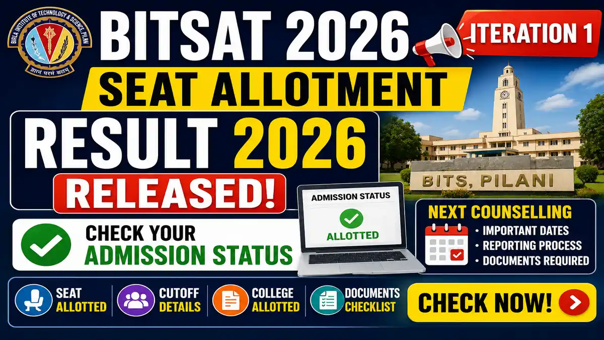 BITSAT Iteration 1 Seat Allotment Result 2026