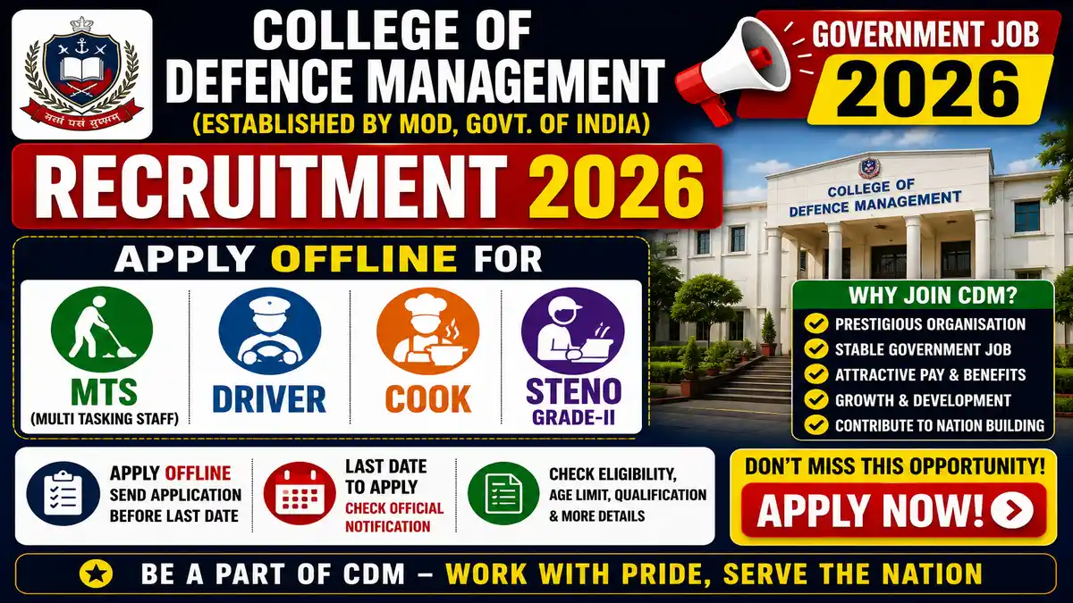 College of Defence Management Recruitment 2026