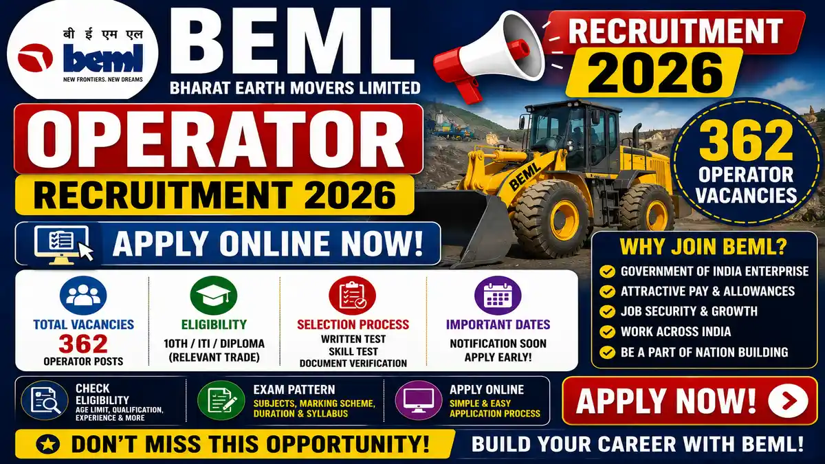 BEML Operator Recruitment 2026