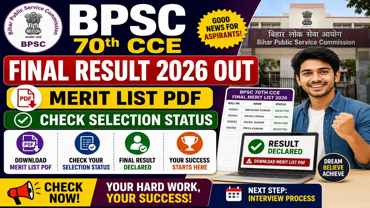 BPSC 70th CCE Final Result 2026