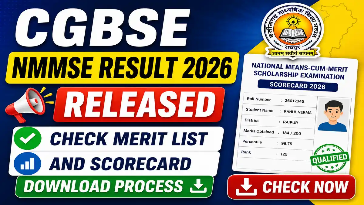 CGBSE NMMSE Result 2026