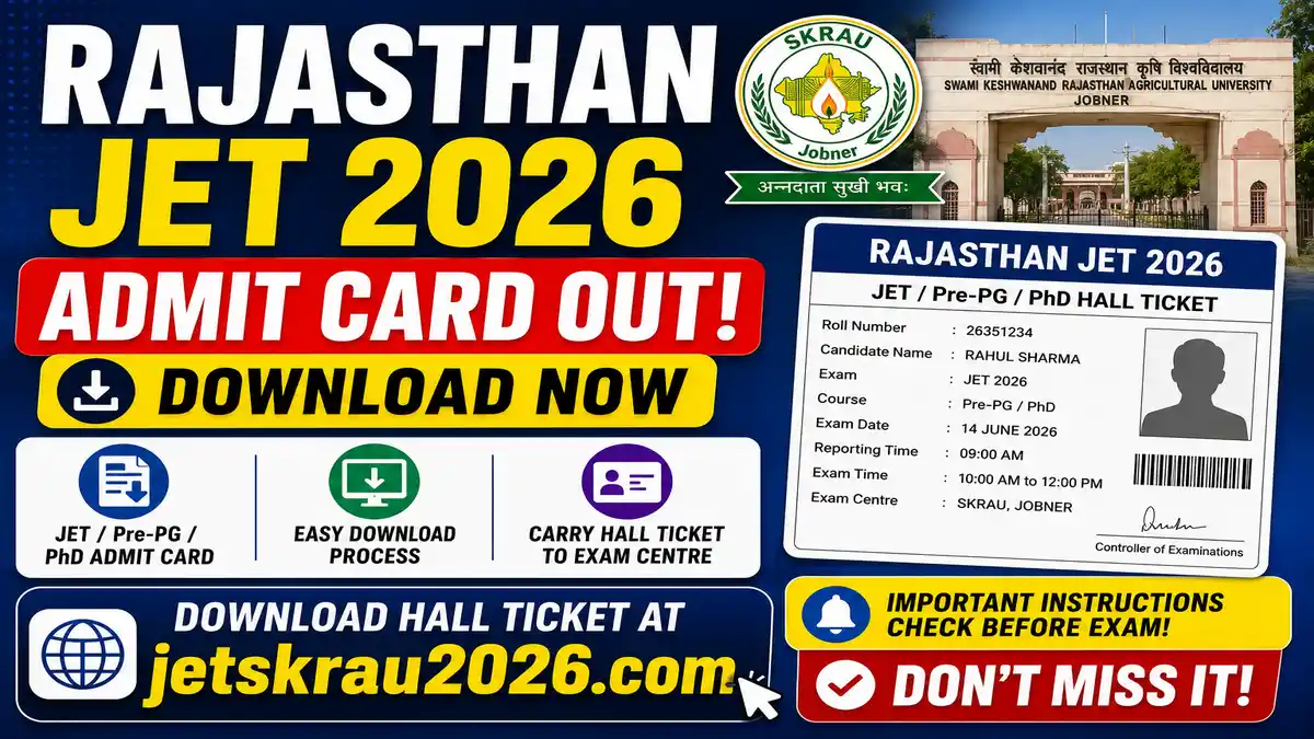 Rajasthan JET Admit Card 2026