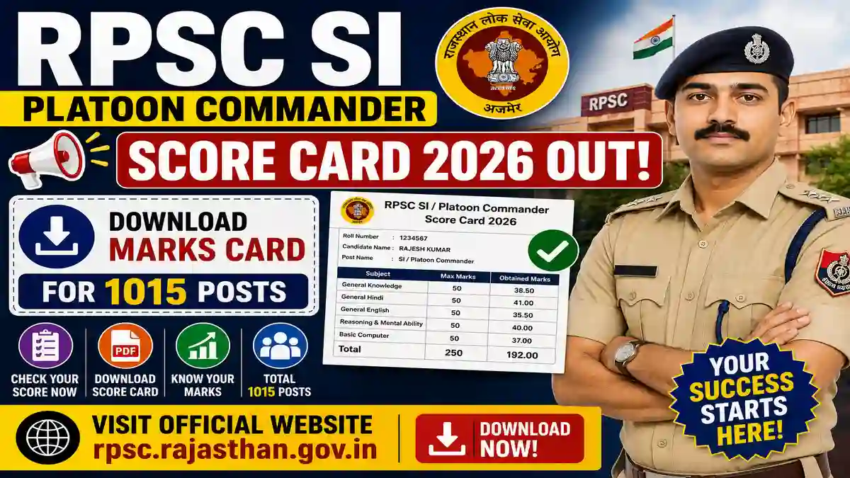 RPSC SI / Platoon Commander Score Card 2026