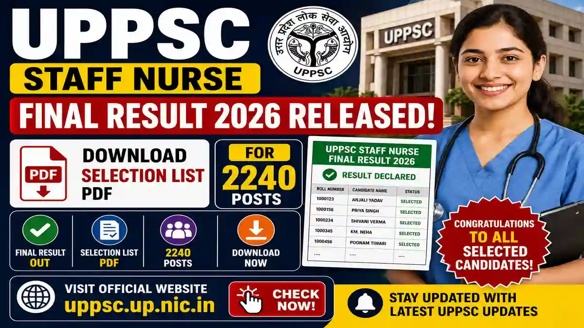 UPPSC Staff Nurse Final Result 2026