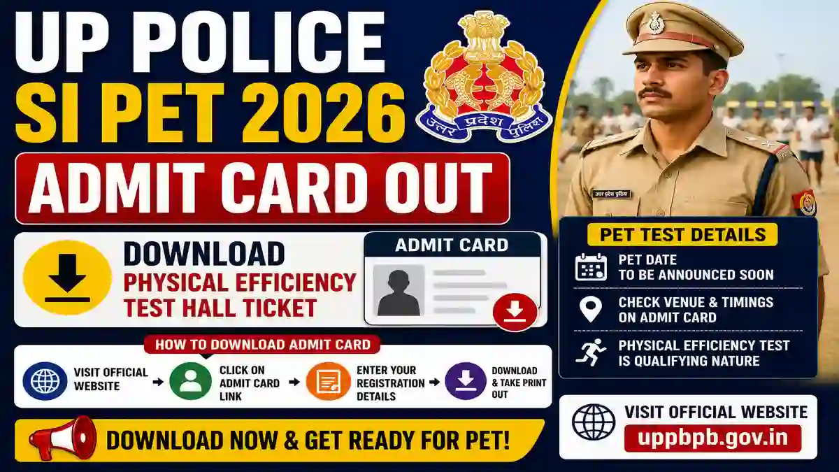 UP Police SI PET Admit Card 2026