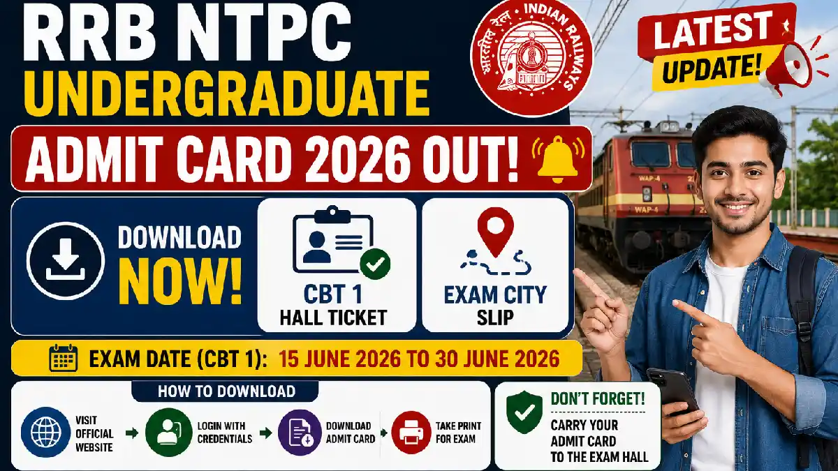 RRB NTPC Undergraduate Admit Card 2026