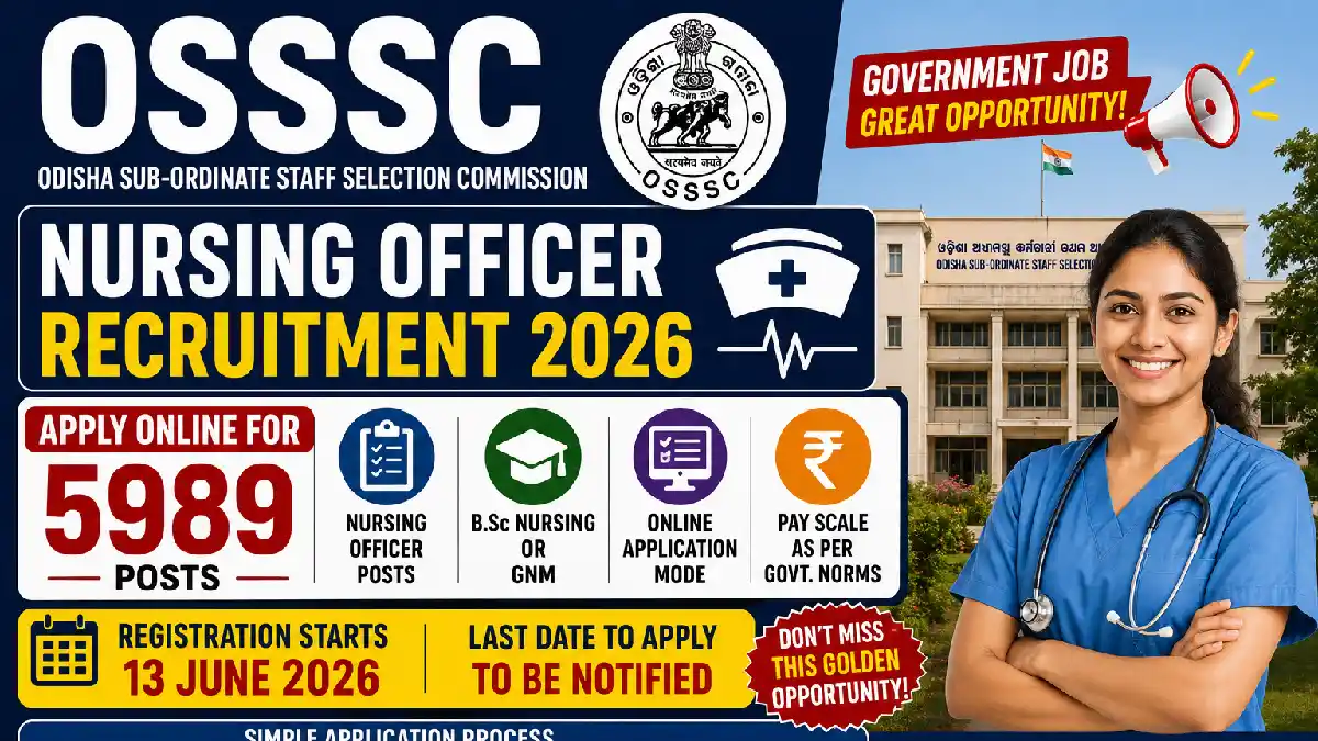 OSSSC Nursing Officer Recruitment 2026