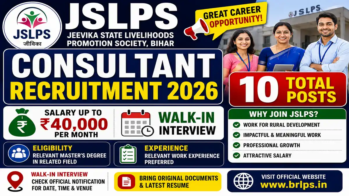 JSLPS Consultant Recruitment 2026