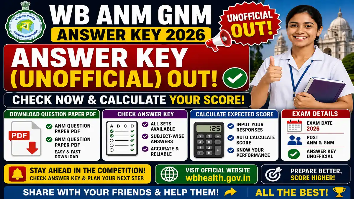 WB ANM GNM Answer Key 2026