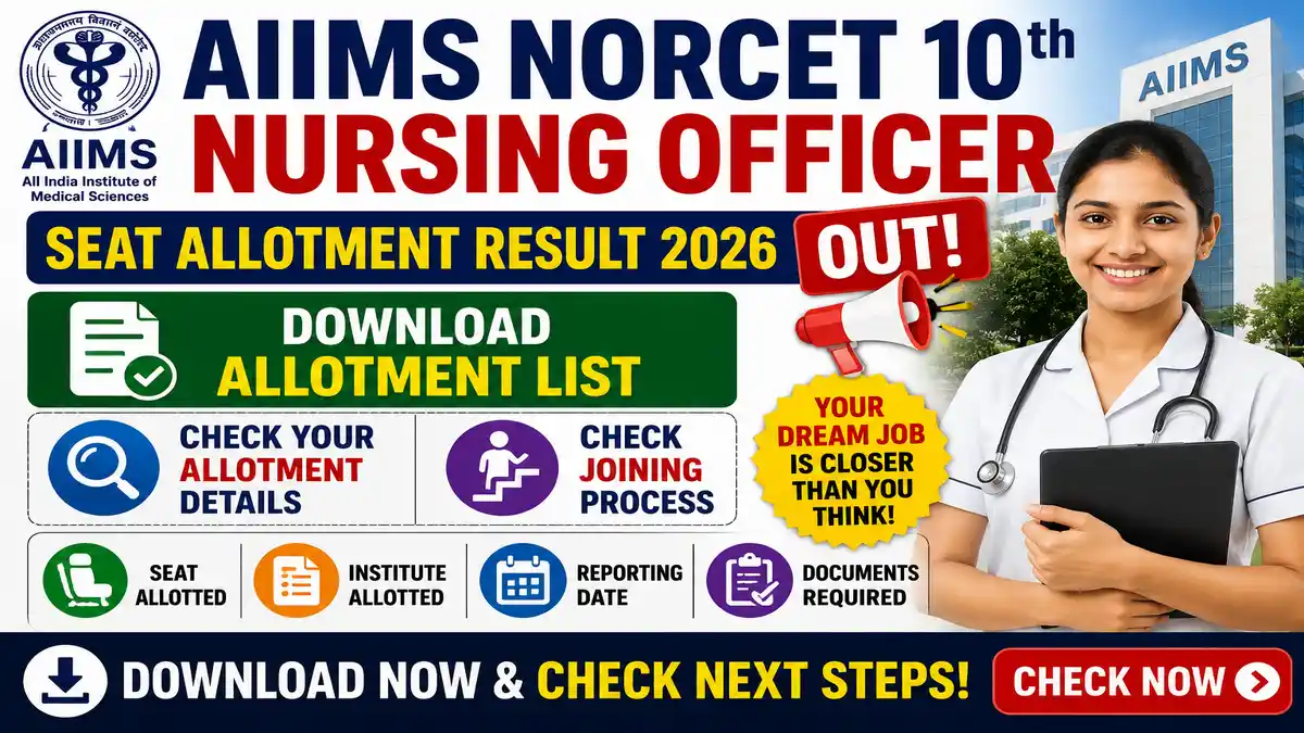 AIIMS NORCET 10th Nursing Officer Seat