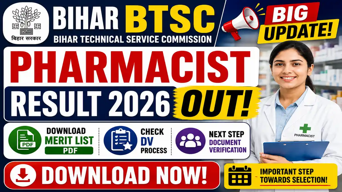 Bihar BTSC Pharmacist Result 2026