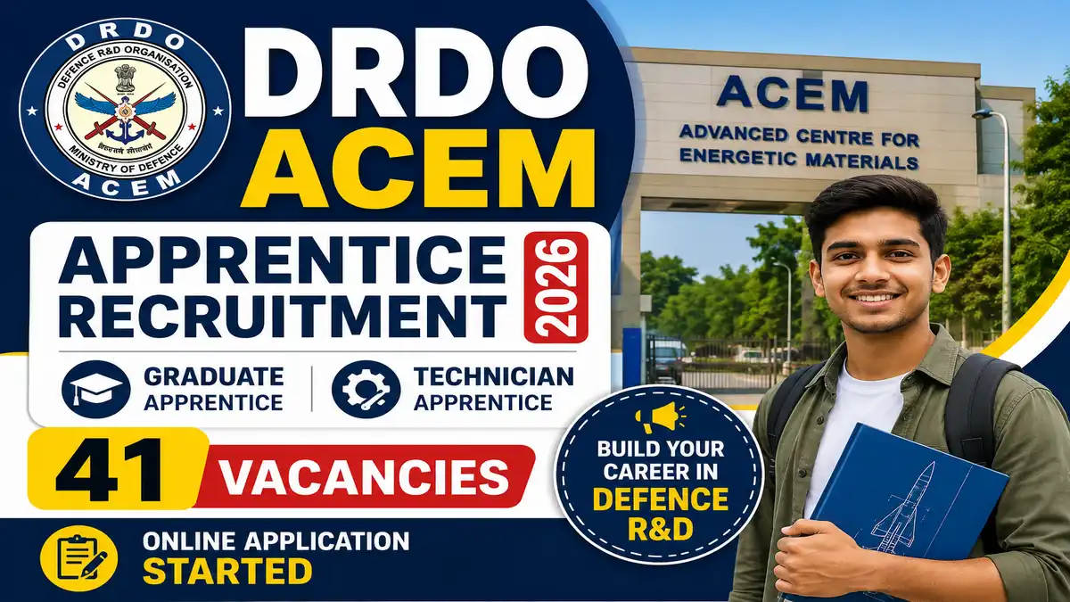 DRDO ACEM Apprentice Recruitment 2026