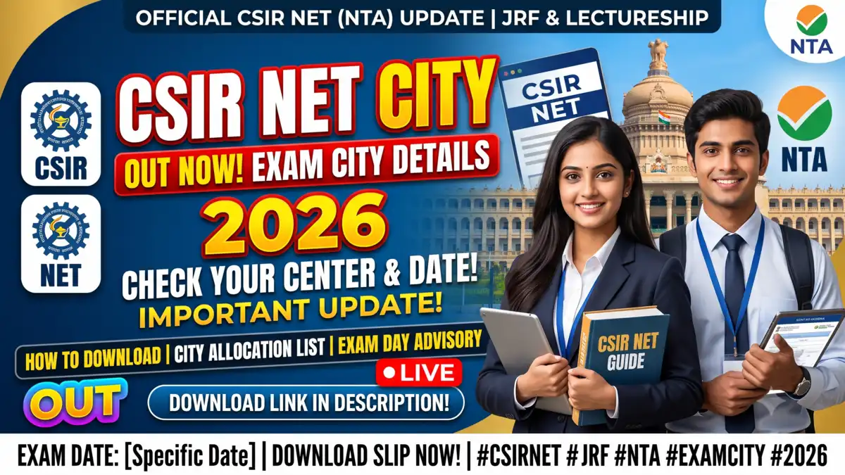 CSIR NET City Intimation Slip 2026 OUT